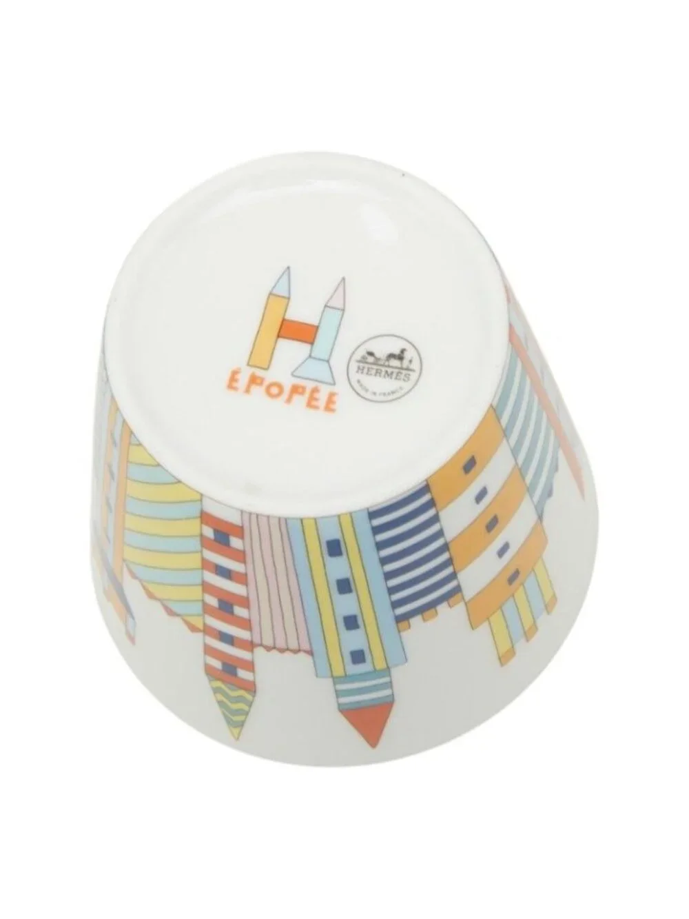 Hermes Epope Tableware Plate Set of 4 Multicolor Ceramic